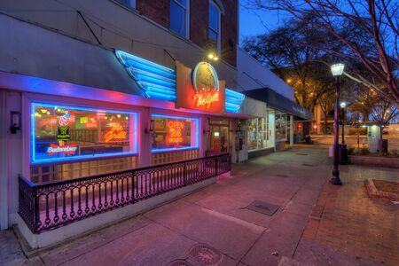ATHENS, GEORGIA - MARCH 4: The Grill Diner, a 50's style diner on College Ave March 4, 2012 in Athens, GA. College Ave is the heart of downtown Athens, a renown college town.のeditorial素材