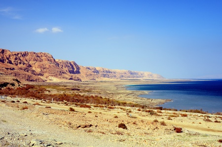 Coast of the Dead Sea in Israelの写真素材