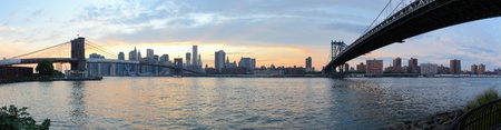 Wide angle panorama of new york city