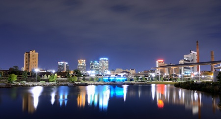 Skyline of Birmingham, Alabama from Railroad Park.の写真素材