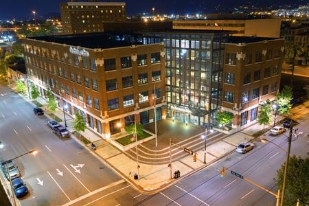 BIRMINGHAM, ALABAMA - APRIL 25: Birmingham News Building April 25, 2012 in Birmingham, AL. Launched in 1888, the Birmingham news is the principal daily newspaper and the largest newspaper in the state.のeditorial素材