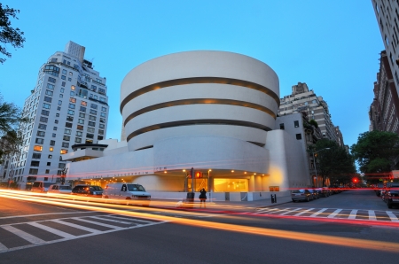 New York City, USA - May 12, 2012: The Guggenheim Museum on 5th Ave was established in 1937, though the current museum building dates from 1959 and was designed by famed architect Frank Lloyd Wright.のeditorial素材