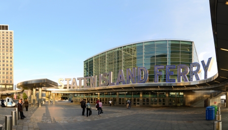 NEW YORK CITY - MAY 16:  Staten Island Ferry May 16, 2012 in New York, NY. The passenger ferry operates 24 hours a day and carries 19 million people annually.のeditorial素材