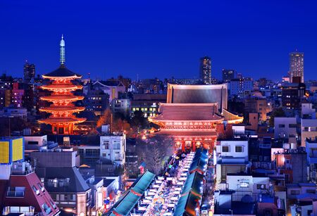 Senso-ji Temple in Asakusa, Tokyo, Japan.のeditorial素材