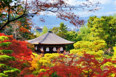 Temple of the Silver Pavilion in Kyoto, Japan.  