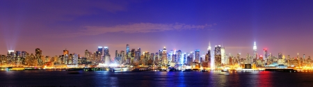 New York city famed skyline at Midtown Manhattanの写真素材