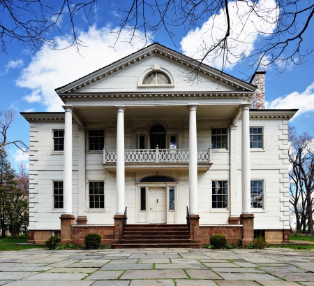 The historic Morris-Jumel Mansion in Washington Heights, New York, New York, USA.  George Washington used the mansion as his temporary headquarters during the Revolutionary War.のeditorial素材