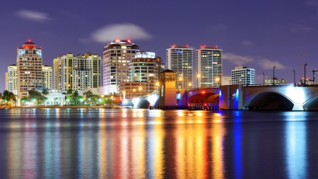 Skyline of West Palm Beach, Florida, USA.の写真素材