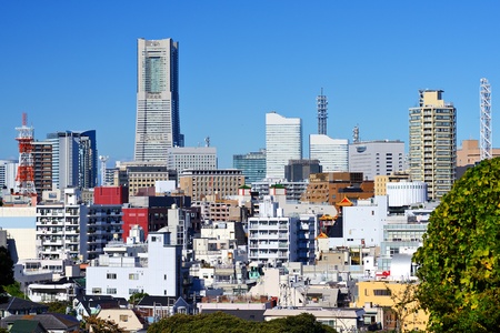 Cityscape of Yokohama, Japan, the second largest city in the country.の写真素材