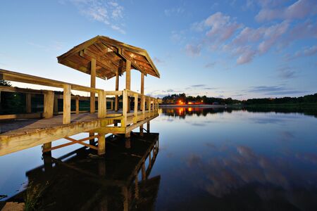 Country lake in north Georgia, USA.の写真素材