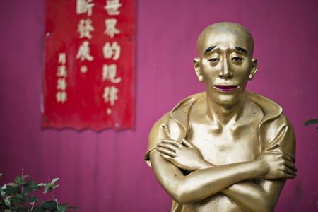 Buddha statue at Ten Thousand Buddhas Monastery in Hong Kong, China.のeditorial素材