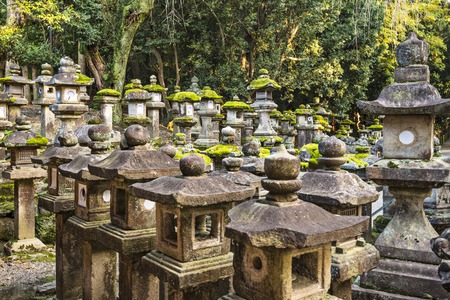 Nara, Japan. Japanese lanterns at Kasuga-taisha Shrine.のeditorial素材
