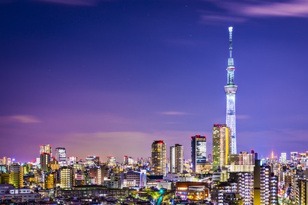 Tokyo, Japan cityscape with the Skytree.のeditorial素材