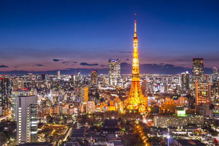 Tokyo, Japan City Skylineのeditorial素材