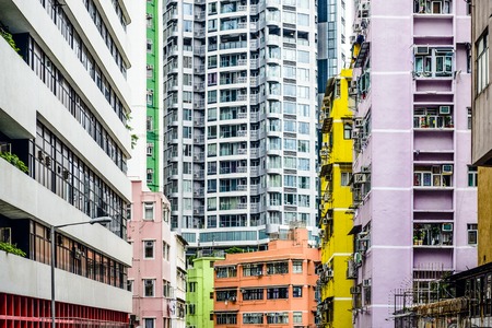 Abstract Buildings in Hong Kong, China.の写真素材