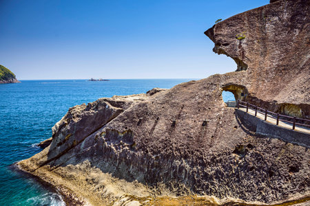 Devil's Castle (Onigajo) in Kumano, Japan.の写真素材