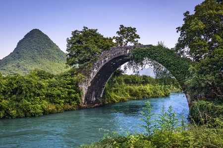 Dragon Bridge in Guilin, China.の写真素材