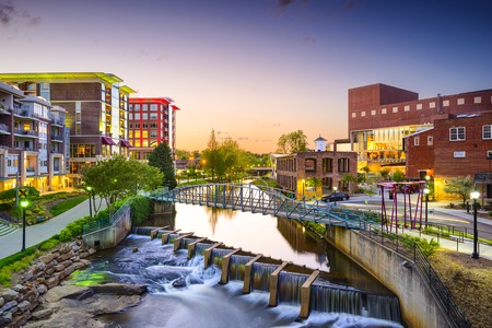Greenville, South Carolina town cityscape Greenville, South Carolina town cityscape