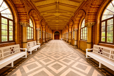 BERLIN, GERMANY - SEPTEMBER 18, 2013: The Weissensee Jewish Cemetery entrance building in Weissensee neighborhood. The cemetery was established in 1880 and remained undamaged through the Nazi regime.のeditorial素材