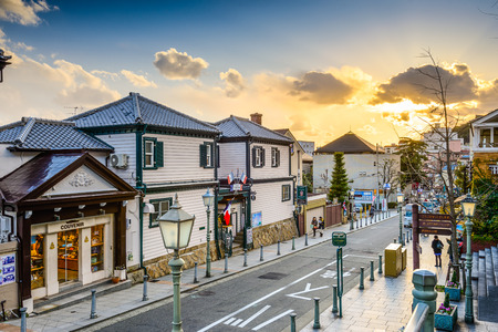 KOBE, JAPAN - JANUARY 25, 2013: The historic Kitano District. The area was once home to many foreign residents and the well preserved houses remain as tourist attractions.のeditorial素材