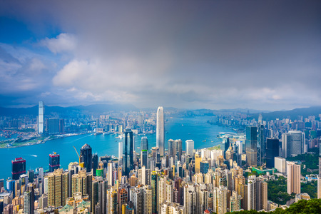 Hong Kong, China cityscape from Victoria Peak.の写真素材