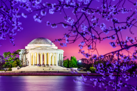 Washington, DC at the Jefferson Memorial during spring.の写真素材