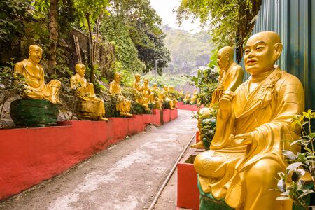 Statues at Ten Thousand Buddhas Monastery in Sha Tin, Hong Kong, China.の写真素材