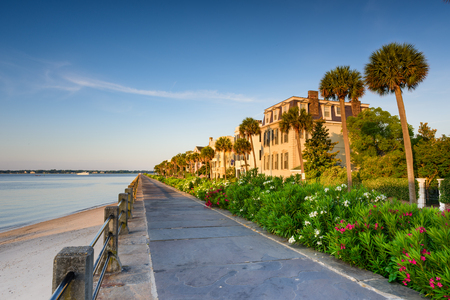 Charleston, South Carolina, USA at the historic homes on The Battery.のeditorial素材