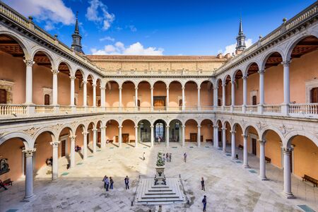 TOLEDO, SPAIN - NOVEMBER 11, 2014: Alcazar of Toledo, Spain at the interior courtyard. Once used as a Roman palace, the Spanish rebuilt the Alcazar in the 16th Century.のeditorial素材