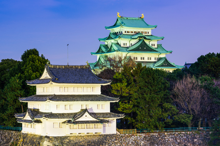 Nagoya, Japan castle towers.のeditorial素材