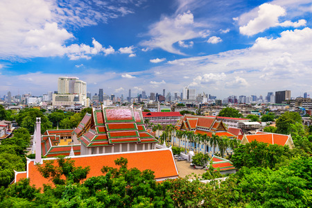 Bangkok, Thailand city view from Wat Saket Temple.の写真素材