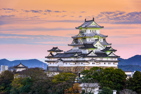 Himeji, Japan dusk at Himeji Castle.のeditorial素材
