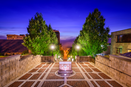 LYNCHBURG, VIRGINIA - JUNE 19, 2016: The Purple Heart Memorial at Monument Terrace. The terrace commemorates Lynchburg citizens who fought and died in various wars and conflicts.のeditorial素材