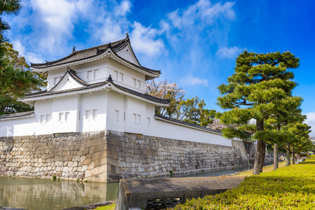 Kyoto, Japan at Nijo Castle's outer moat.のeditorial素材