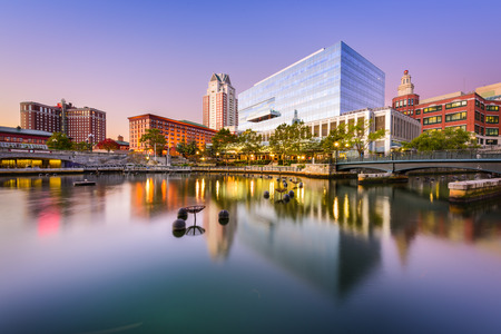 Providence, Rhode Island, USA park and skyline.の写真素材