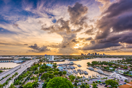 Fort Lauderdale, Florida, USA skyline.の写真素材