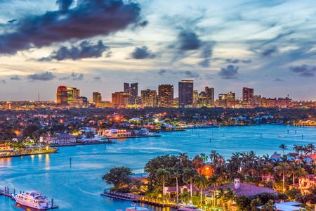Fort Lauderdale, Florida, USA skyline.の写真素材