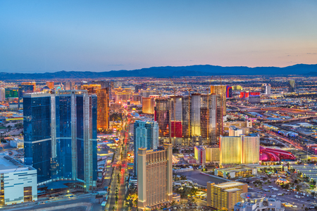 Las Vegas, Nevada, USA skyline over the strip at dusk.の写真素材