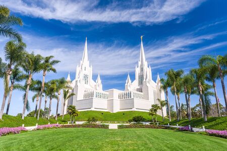 The San Diego California Mormon Temple in La Jolla, California.の写真素材