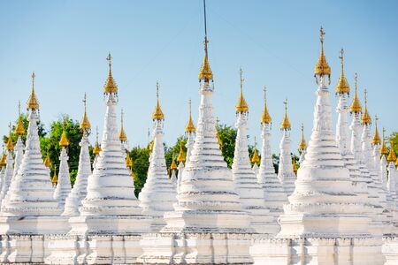 Sandamuni Pagoda Temple stupas in Mandalay, Myanmar.の写真素材