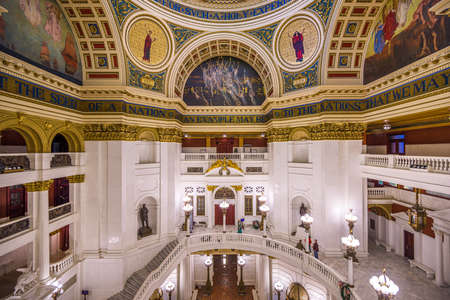 HARRISBURG, PENNSYLVANIA - NOVEMBER 23, 2016: The rotunda of the House of Representatives in the Pennsylvania State Capitol.のeditorial素材