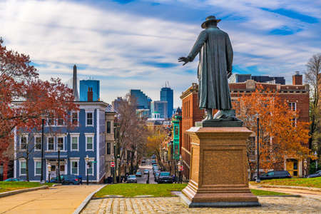 Bunker Hill, Boston, Massachusetts, USA during autumn season.の写真素材