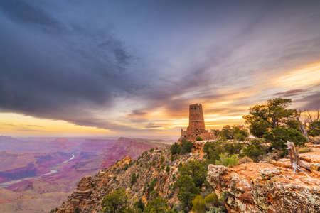 Desert View Watchtower at the Grand Canyon, Arizona, USA.の写真素材