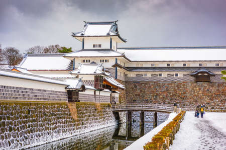 Kanazawa, Japan at the castle in wnter.のeditorial素材