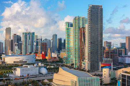 Miami, Florida, USA downtown cityscape in the day.の写真素材