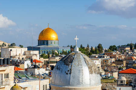 Skyline of the Old City in Jerusalem, Israel.