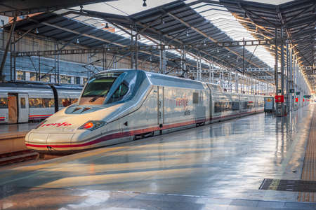 MALAGA, SPAIN - NOVEMBER 14, 2014: Track terminal in Malaga Maria Zambrano railway station. is the...