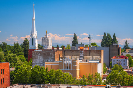 Salem, Oregon, USA downtown cityscape in the afternoon.の写真素材