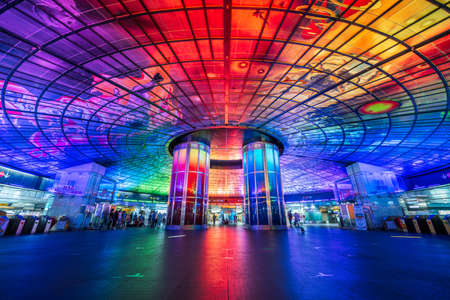 KAOHSIUNG, TAIWAN - MARCH 12, 2017: The Dome of Light at Formosa Boulevard Station. It is considered the largest glasswork in the world.のeditorial素材
