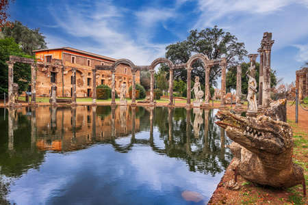 Hadrian's Villa in Tivoli, Italy at the Canopus.の写真素材